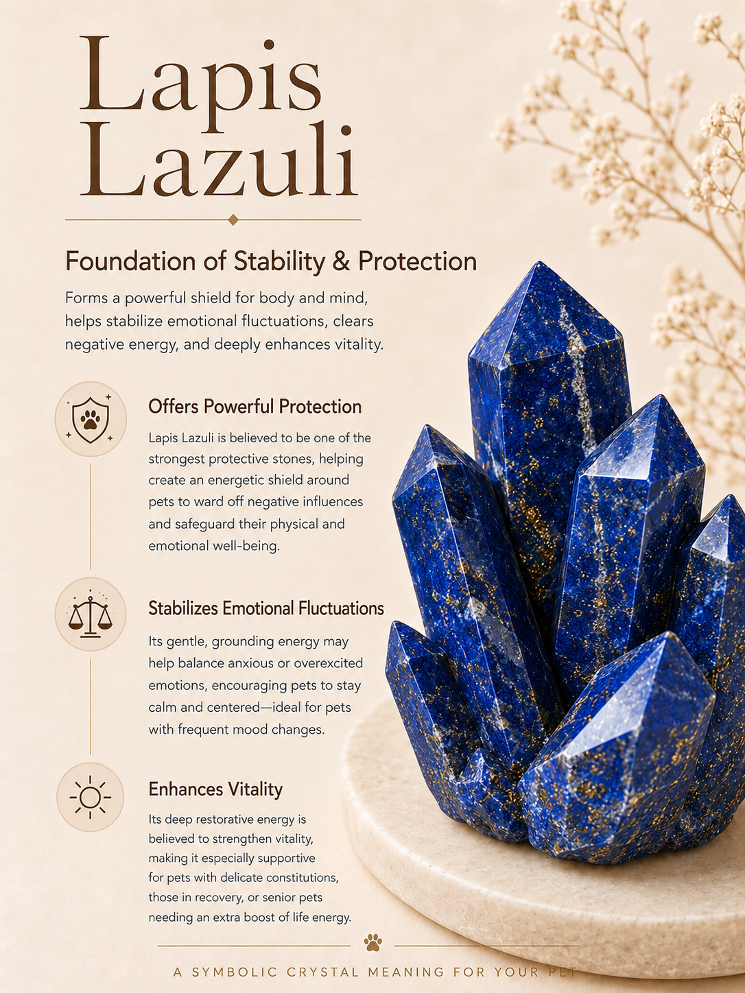 Lapis Lazuli Matching Pet Collar & Owner Bracelet Set