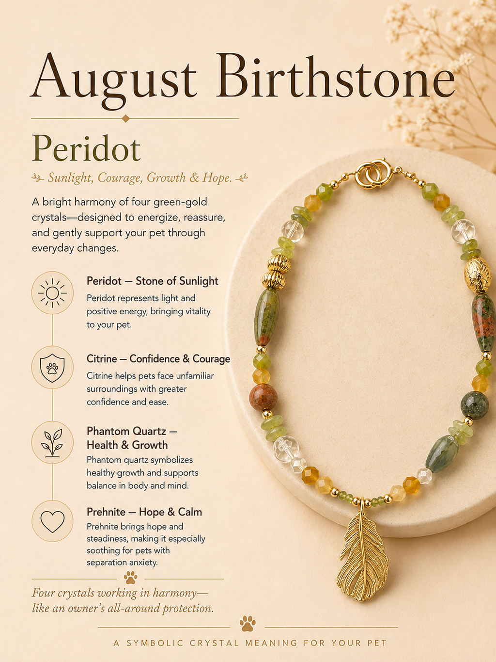 August Peridot Matching Pet & Owner Necklace