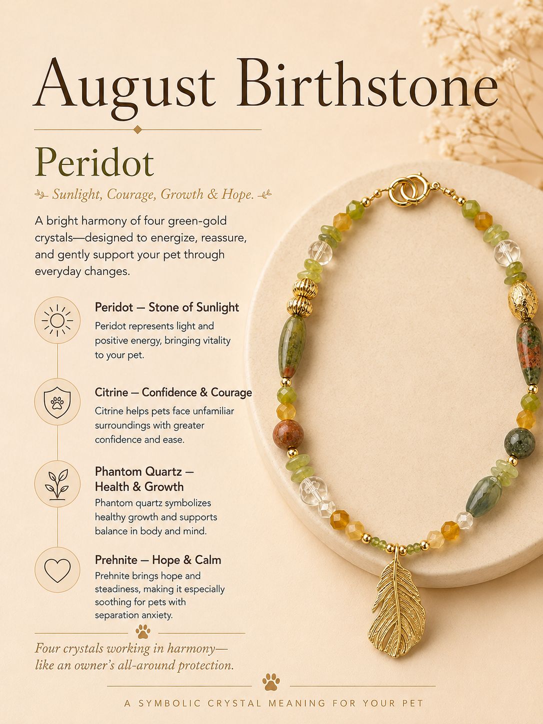 August Peridot Matching Pet & Owner Necklace