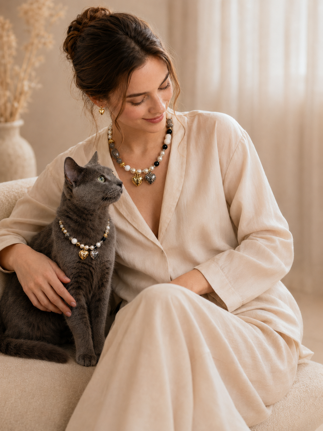 June Moonstone Matching Pet & Owner Necklace