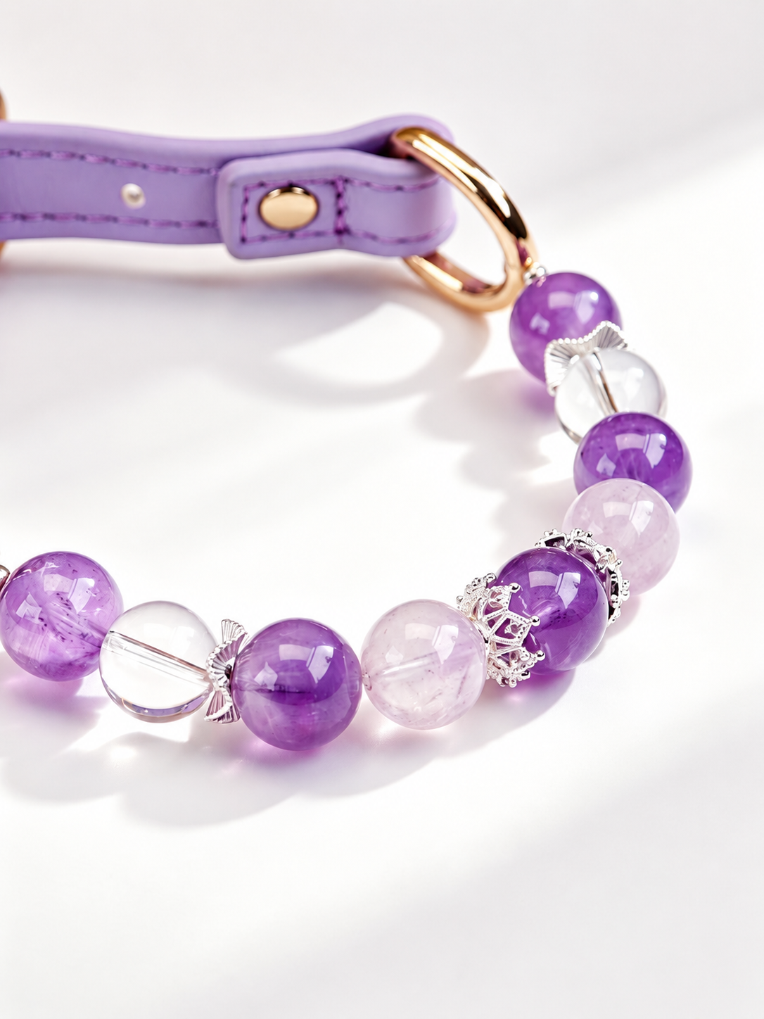 Amethyst Matching Pet Collar & Owner Bracelet Set