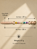 Multi-Gemstone Matching Pet Collar & Owner Bracelet Set