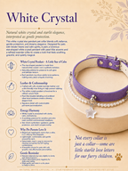 Clear Quartz Purple Leather Pet Collar
