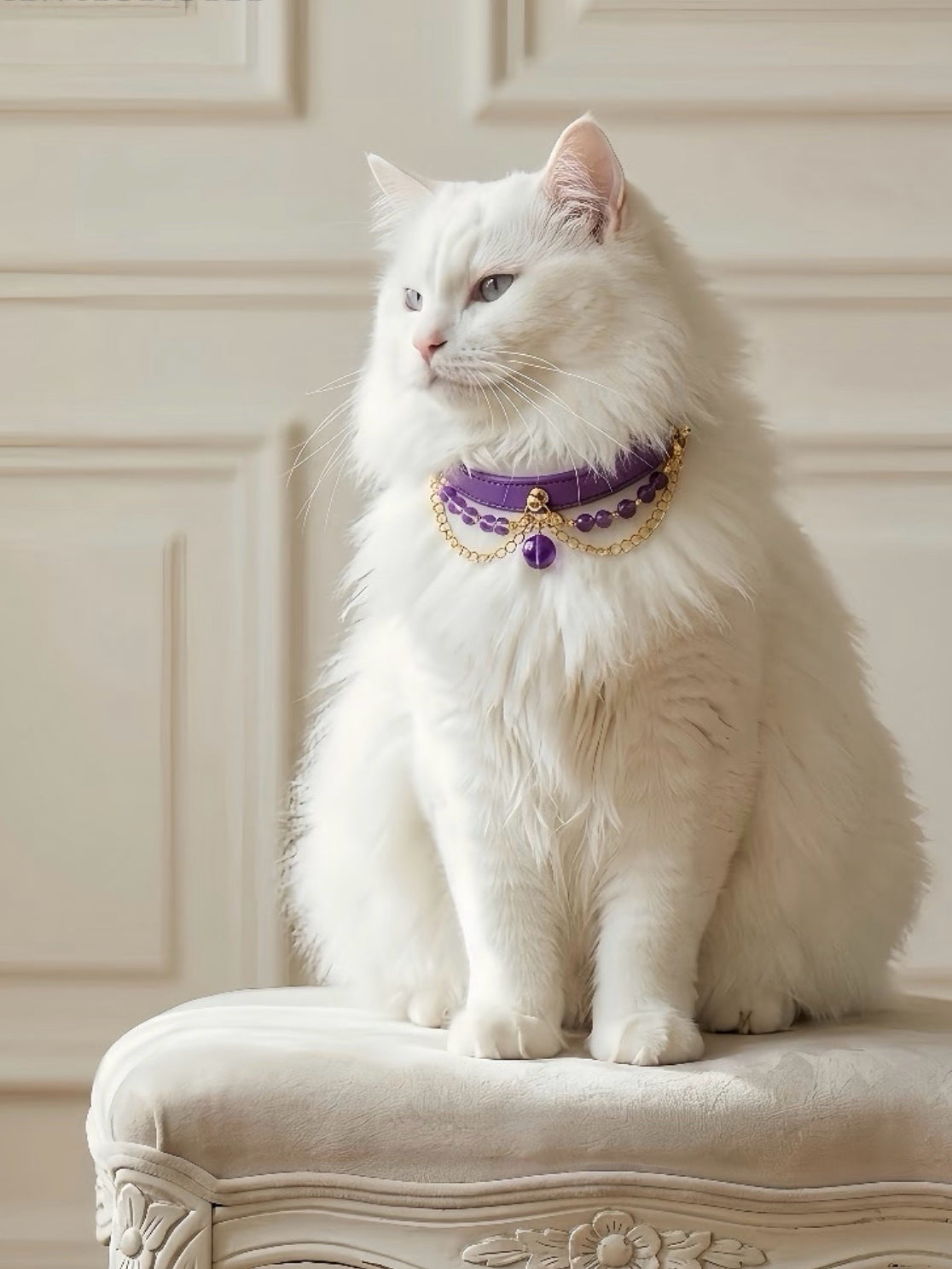 Amethyst Leather Pet Collar