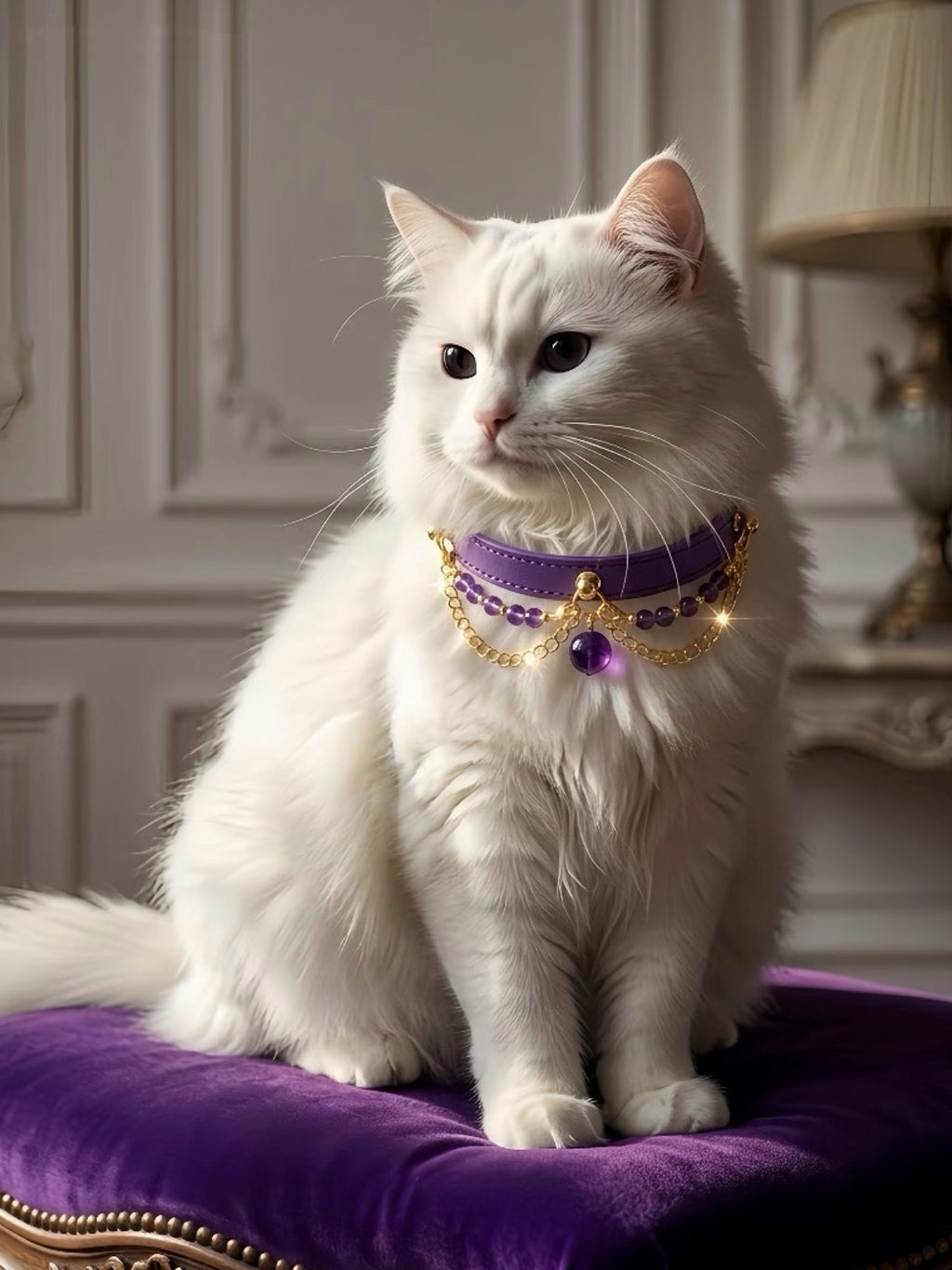 Amethyst Leather Pet Collar