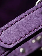 Clear Quartz Purple Leather Pet Collar