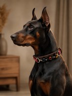 Tiger’s Eye Chakra Brown Leather Pet Collar