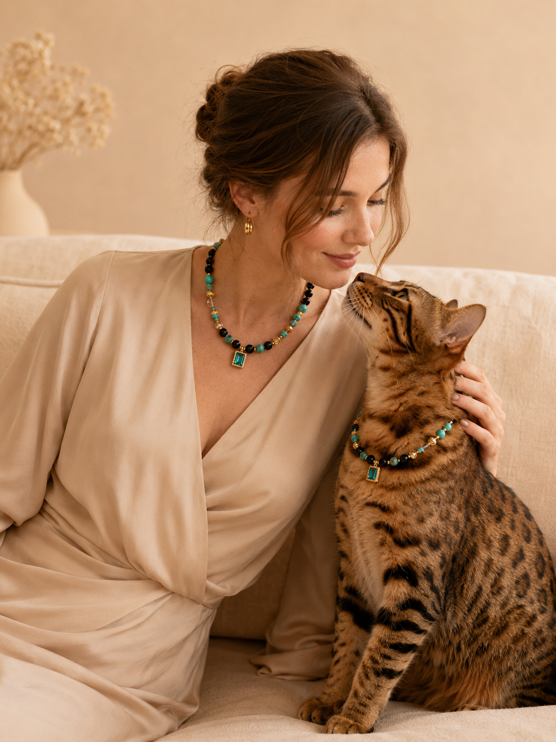 December Turquoise Matching Pet & Owner Necklace