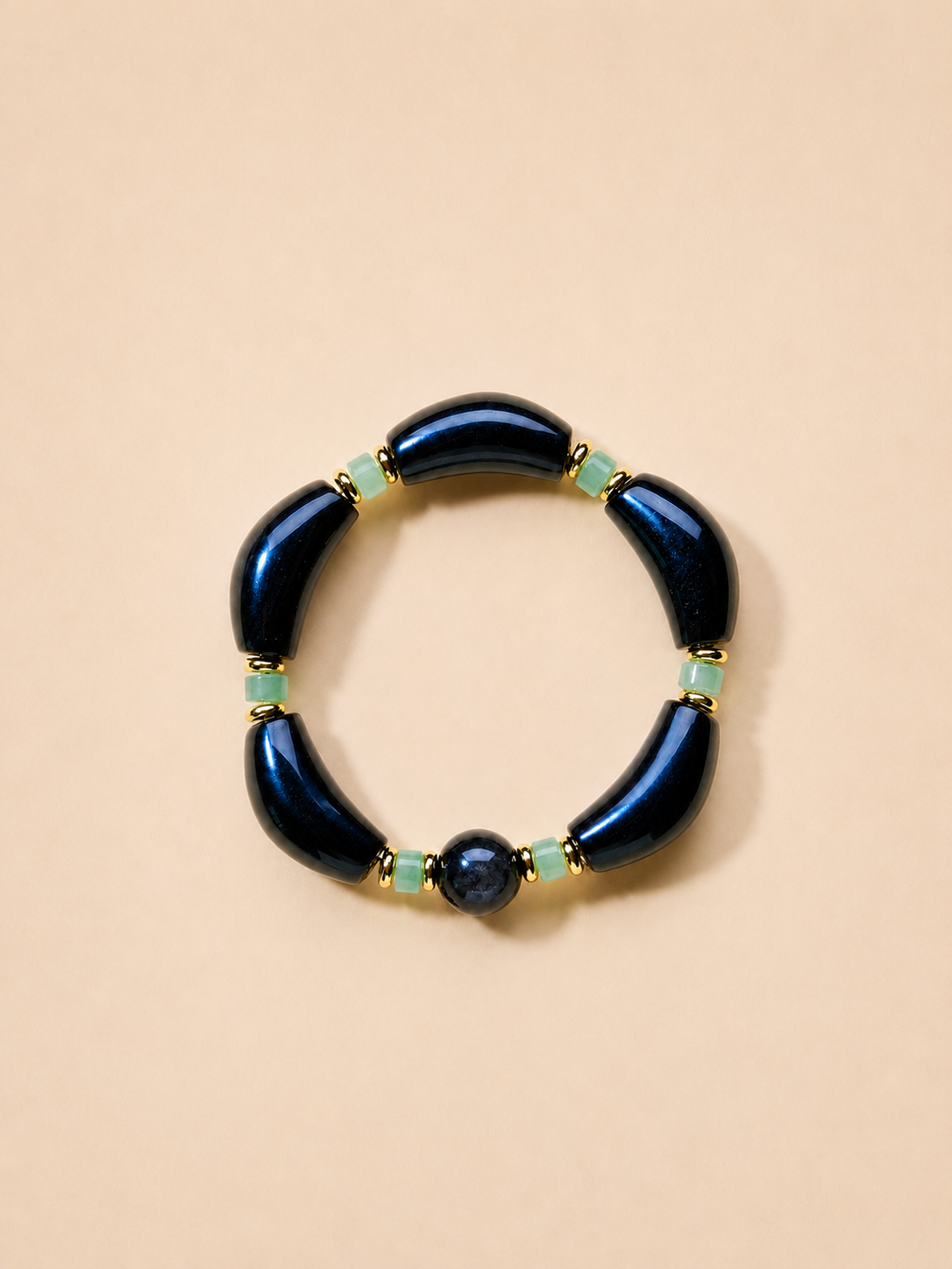 Ergonomic Smile Curved Natural Crystal Bracelet for Chakra Energy