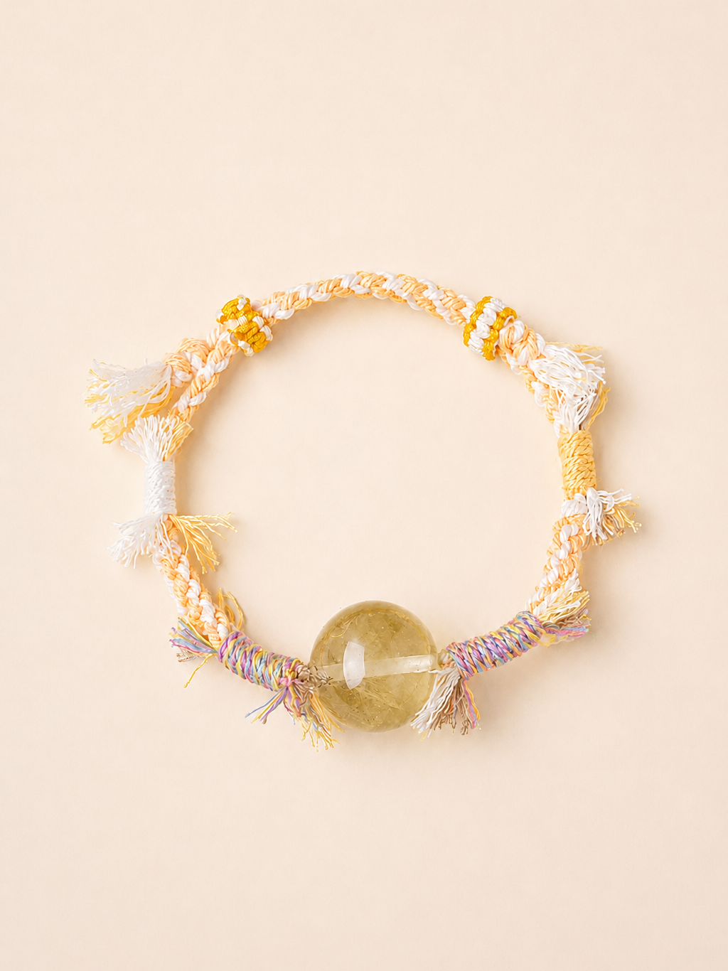 Tibetan Handwoven Natural Crystal Macaron Bracelet for Chakra Energy