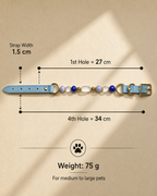 Lapis Lazuli Matching Pet Collar & Owner Bracelet Set