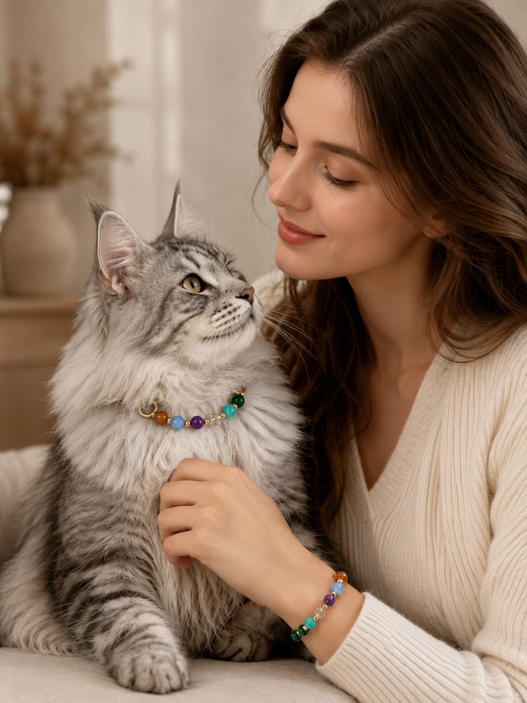 Malachite Matching Pet Collar & Owner Bracelet Set