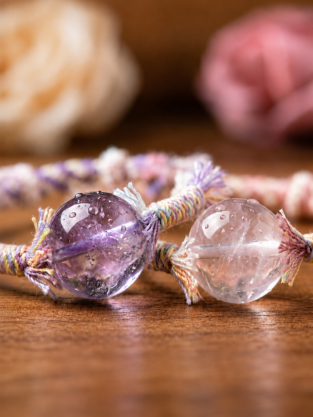 Tibetan Handwoven Natural Crystal Macaron Bracelet for Chakra Energy