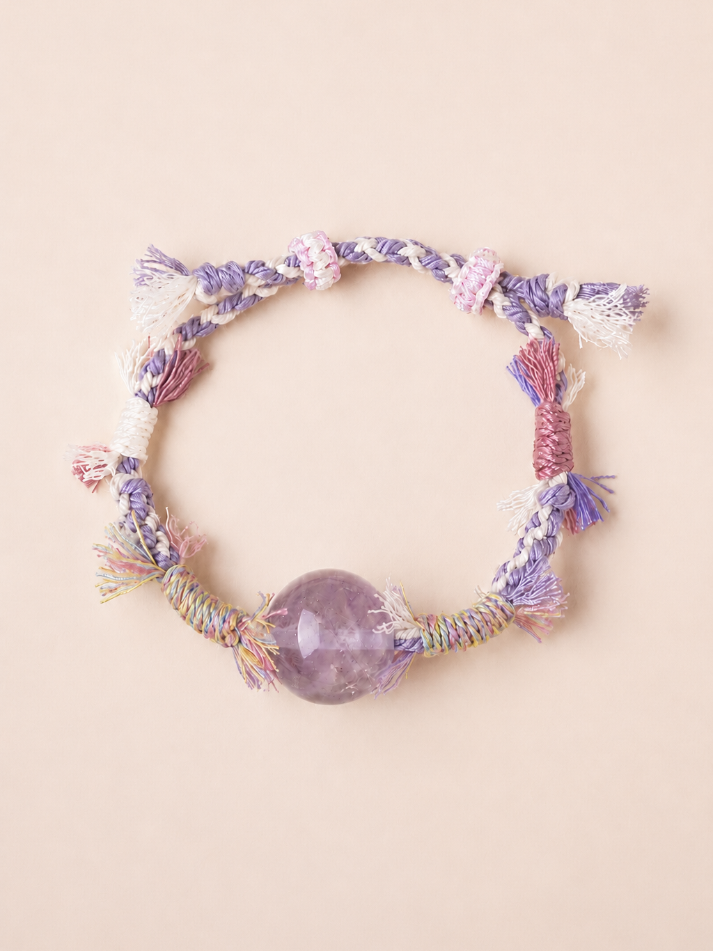 Tibetan Handwoven Natural Crystal Macaron Bracelet for Chakra Energy