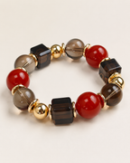 Red Agate Matching Pet Collar & Owner Bracelet Set