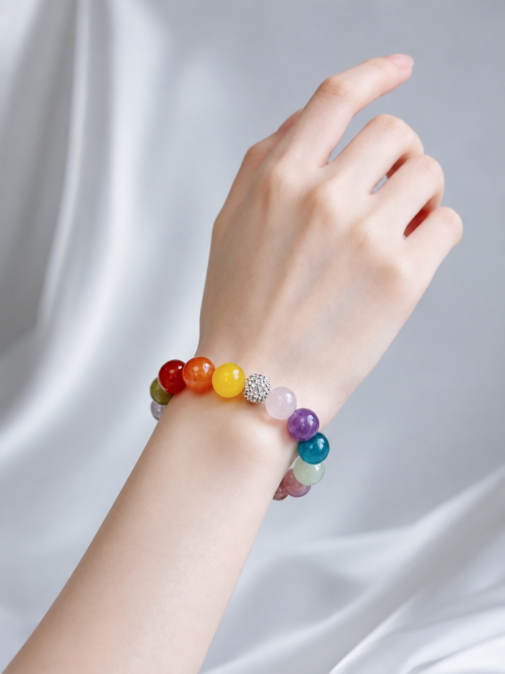 Multi-Gemstone Matching Pet Collar & Owner Bracelet Set