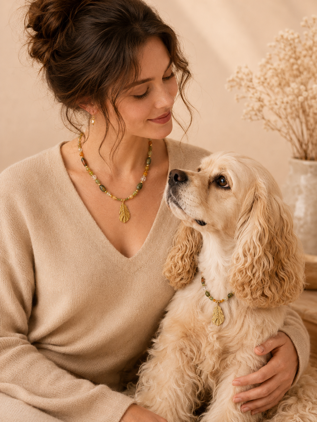 August Peridot Matching Pet & Owner Necklace