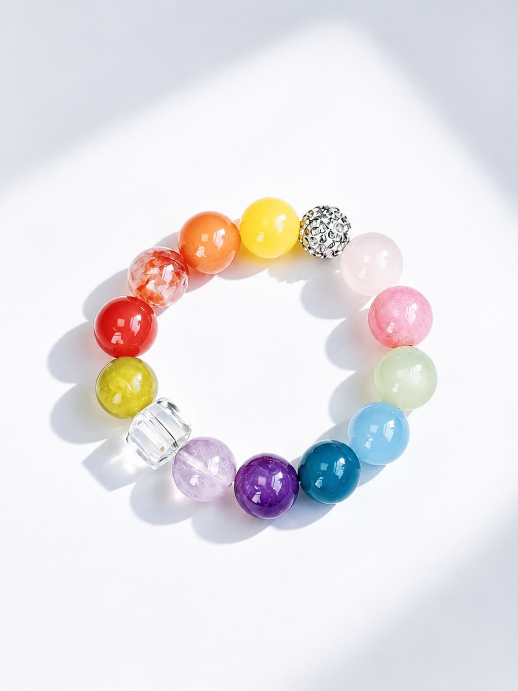 Multi-Gemstone Matching Pet Collar & Owner Bracelet Set