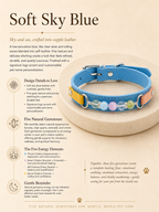 Multi-Gemstone Chakra Blue Leather Pet Collar