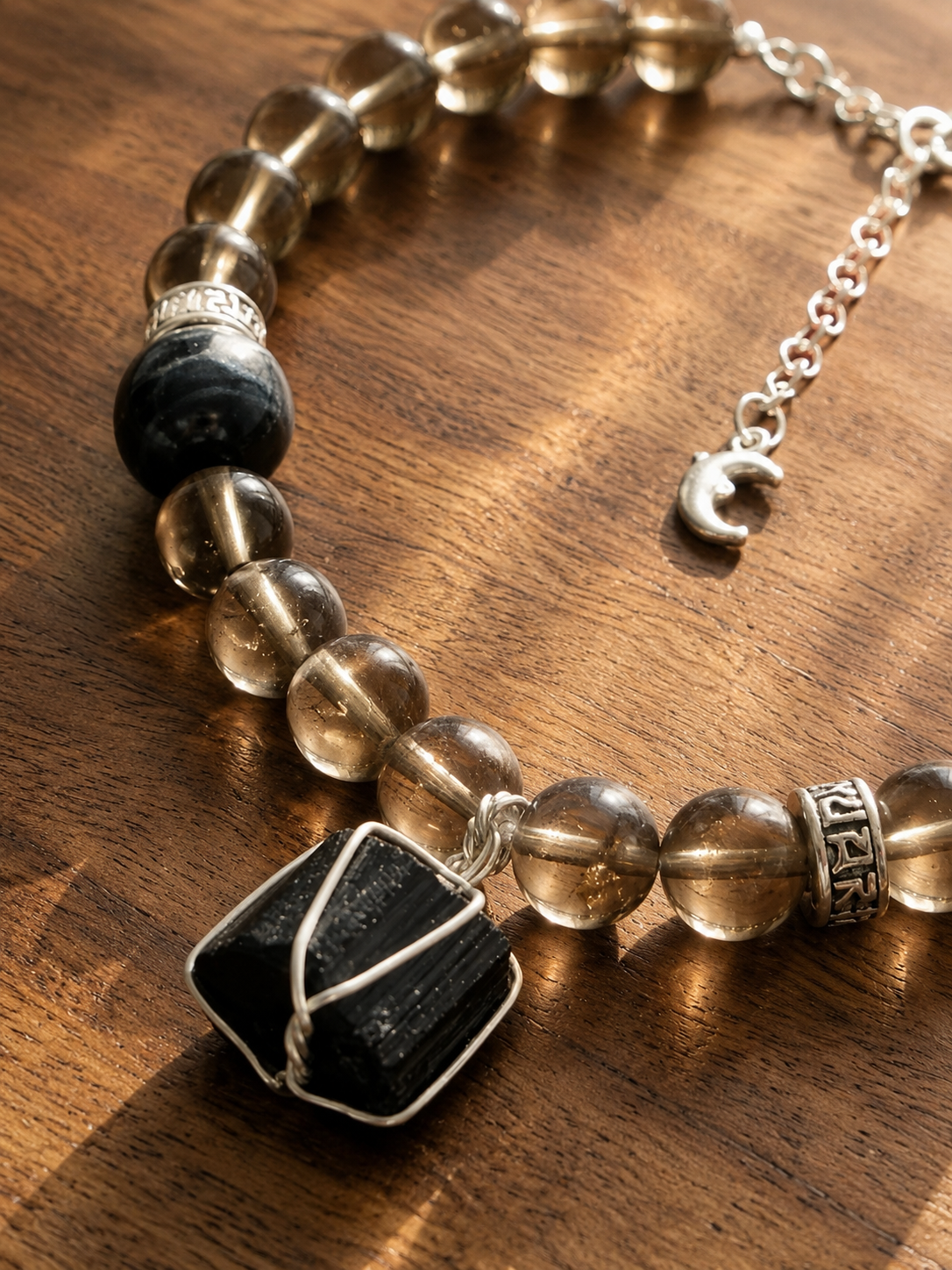 Smoky Quartz & Black Tourmaline Matching Pet & Owner Necklace