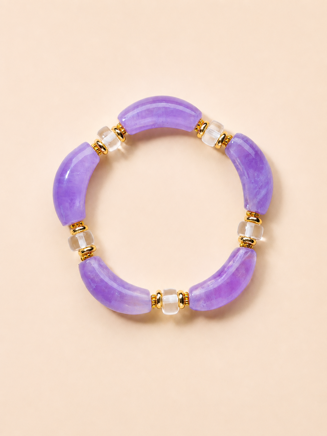 Ergonomic Smile Curved Natural Crystal Bracelet for Chakra Energy