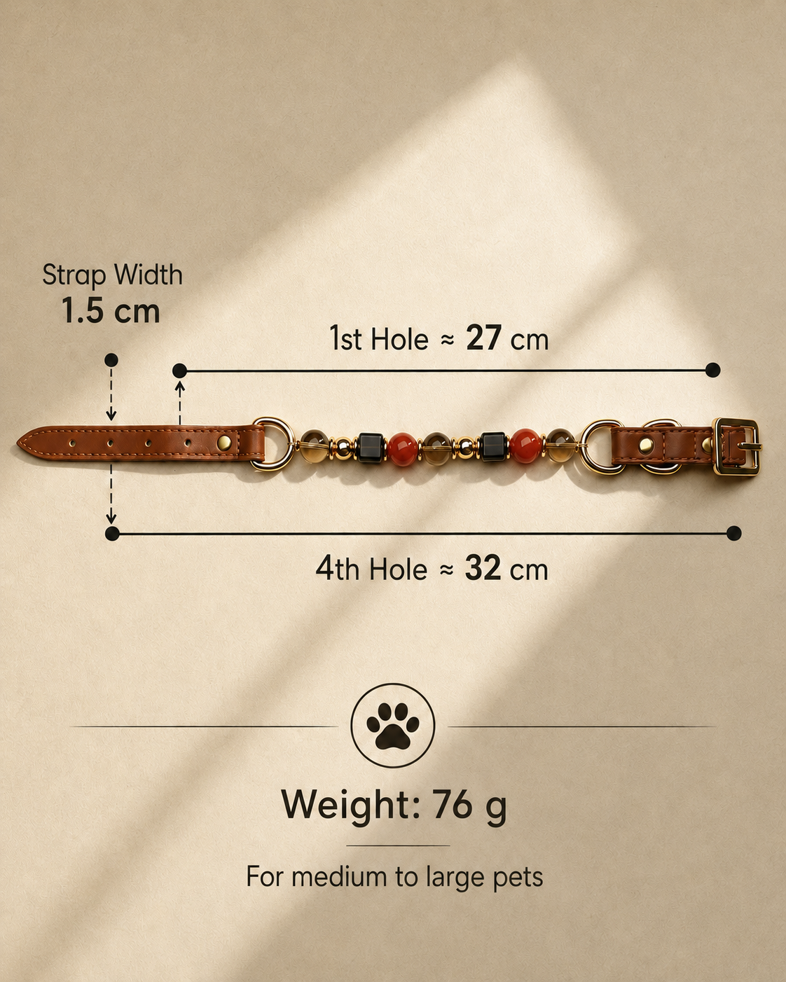 Red Agate Matching Pet Collar & Owner Bracelet Set