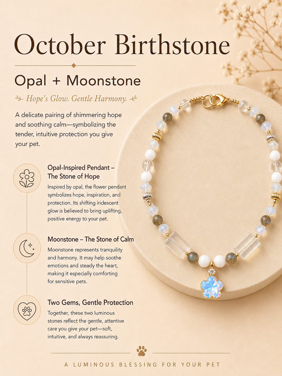 October Opal-Inspired Matching Pet & Owner Necklace