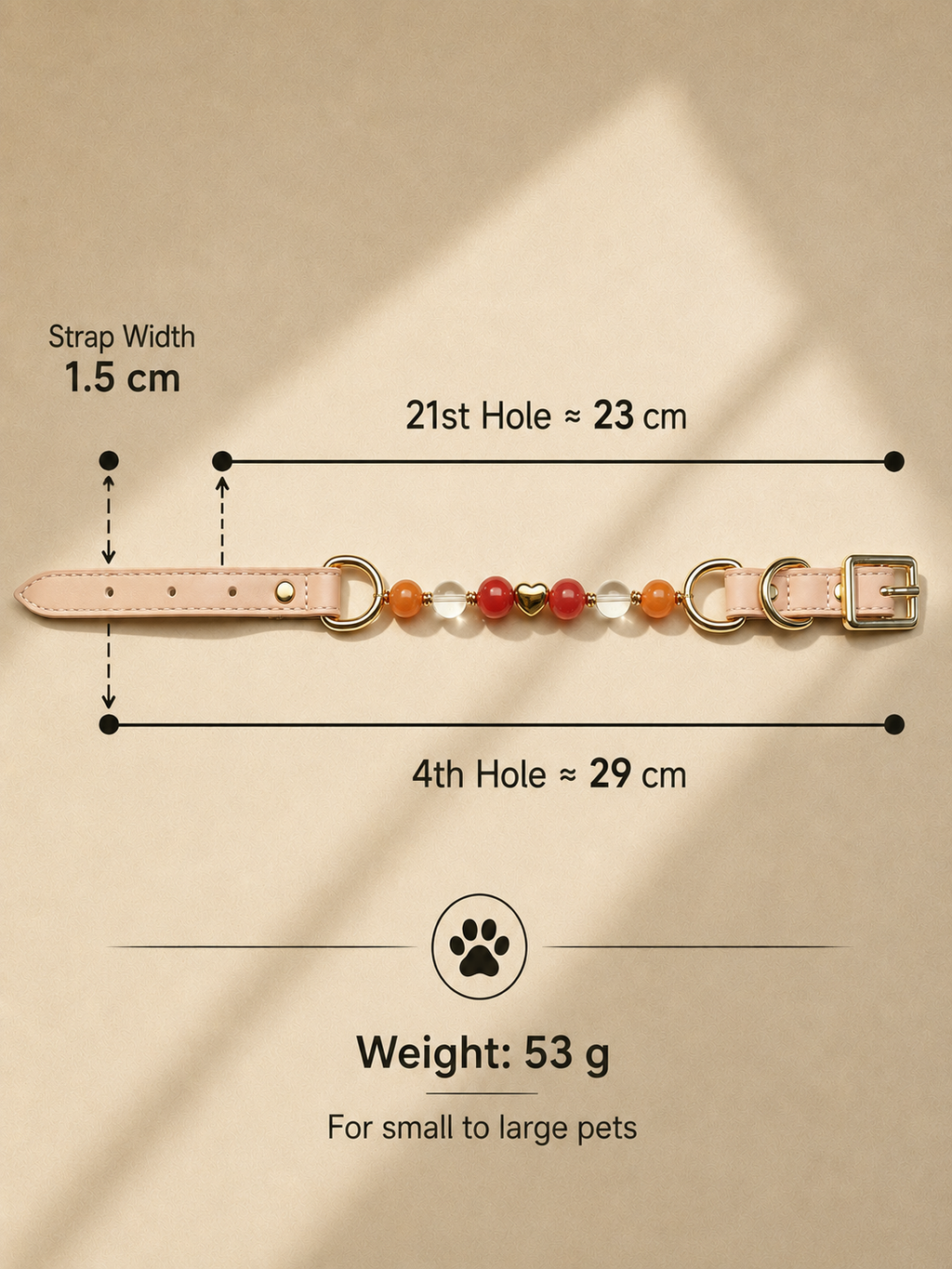 Strawberry Quartz Matching Pet Collar & Owner Bracelet Set