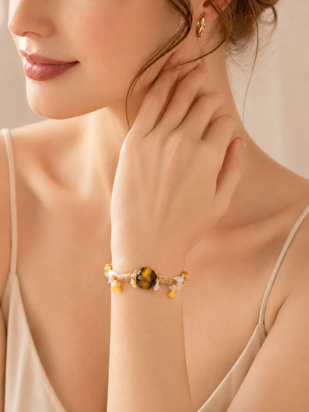 Tibetan Handwoven Natural Crystal Macaron Bracelet for Chakra Energy