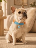 Aquamarine Möbius Loop Leather Pet Collar