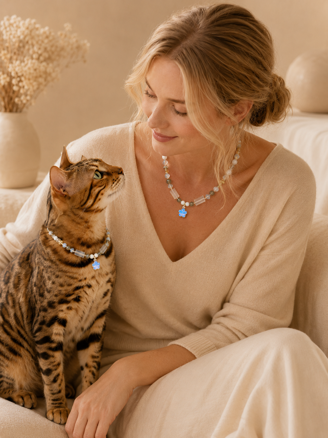 October Opal-Inspired Matching Pet & Owner Necklace