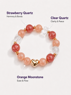 Strawberry Quartz Matching Pet Collar & Owner Bracelet Set