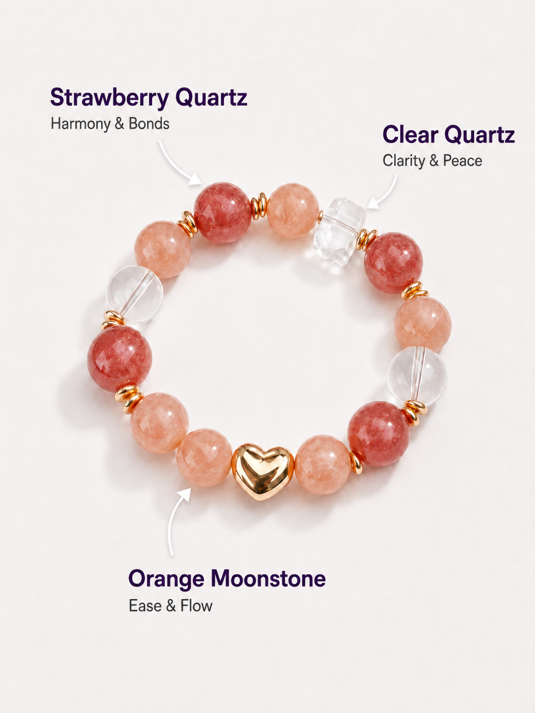 Strawberry Quartz Matching Pet Collar & Owner Bracelet Set