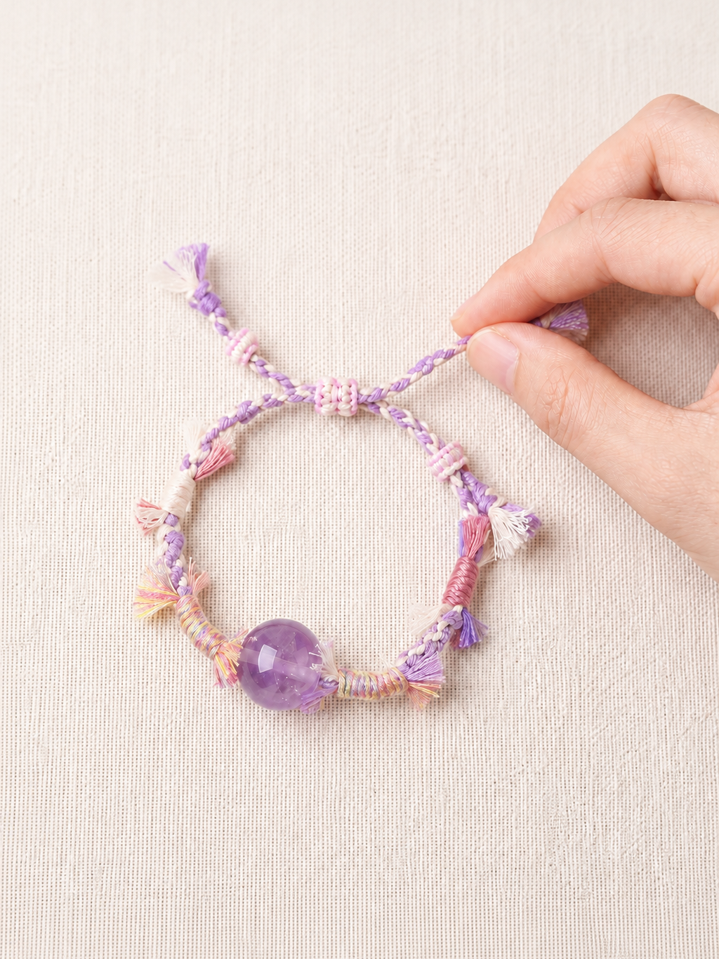 Tibetan Handwoven Natural Crystal Macaron Bracelet for Chakra Energy