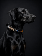 Tiger’s Eye Chakra Black Leather Pet Collar