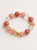 Strawberry Quartz Matching Pet Collar & Owner Bracelet Set