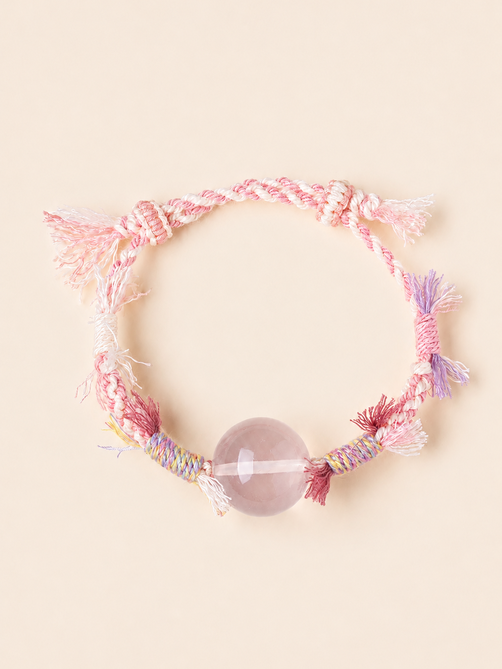 Tibetan Handwoven Natural Crystal Macaron Bracelet for Chakra Energy