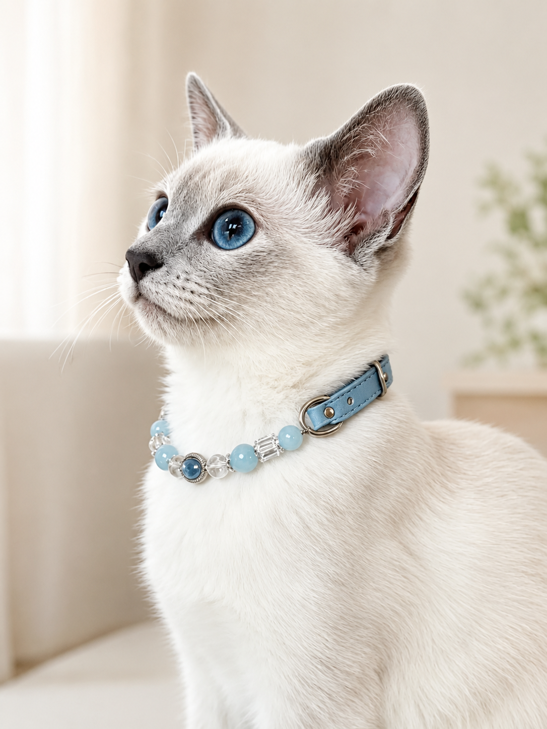 Aquamarine Matching Pet Collar & Owner Bracelet Set