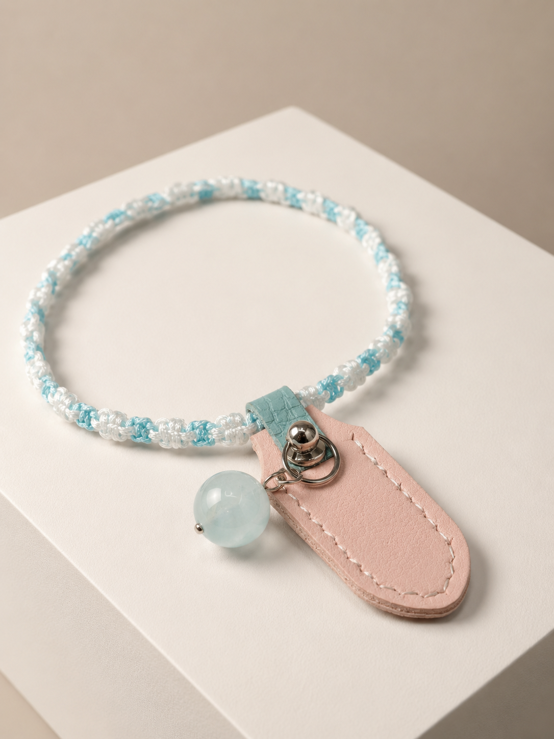 Aquamarine Handwoven Pet Necklace