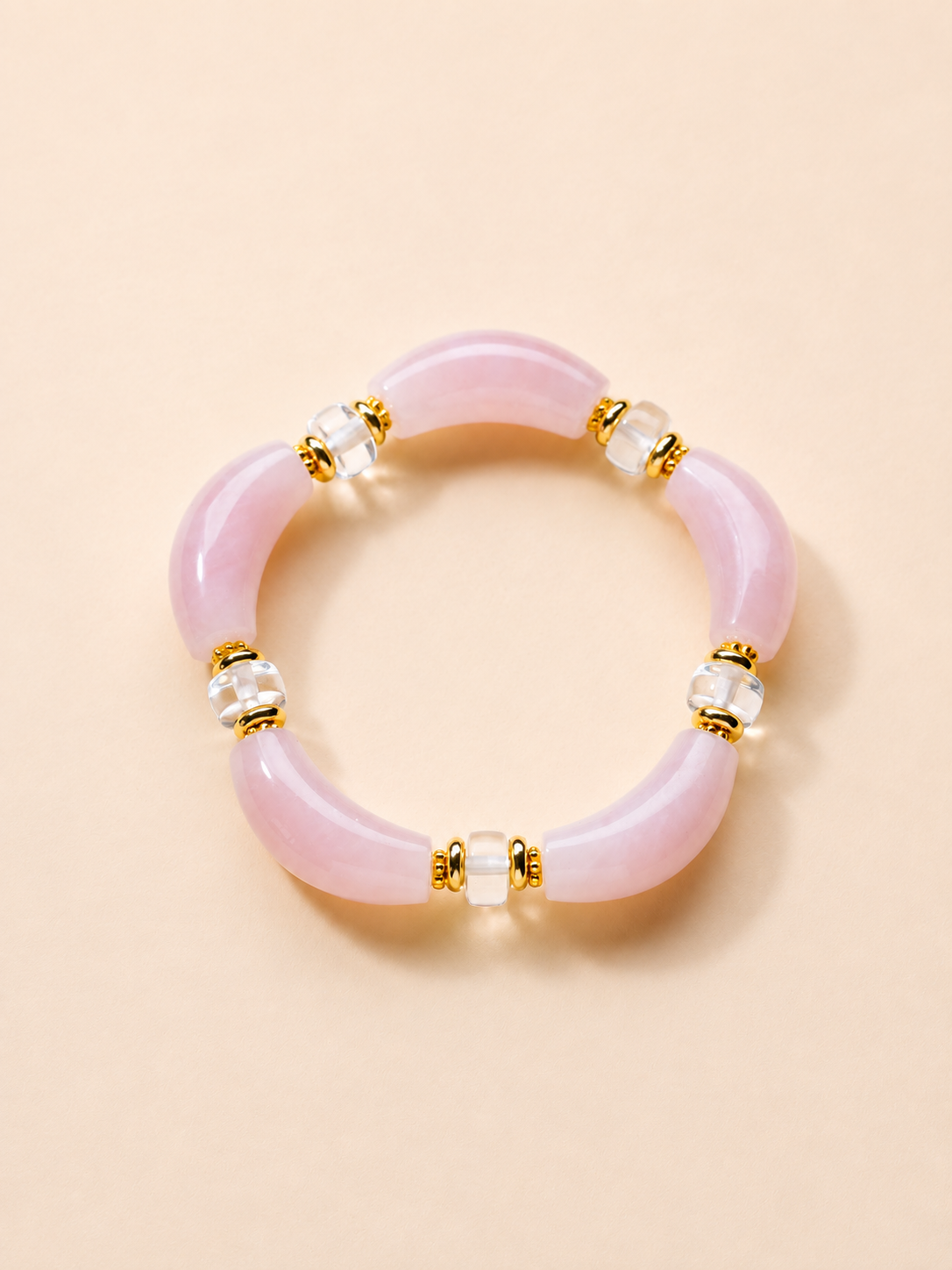 Ergonomic Smile Curved Natural Crystal Bracelet for Chakra Energy