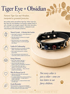 Tiger’s Eye Chakra Black Leather Pet Collar