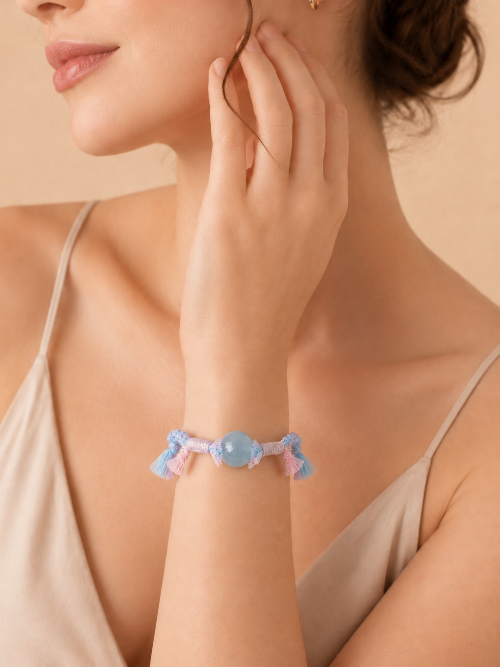 Tibetan Handwoven Natural Crystal Macaron Bracelet for Chakra Energy