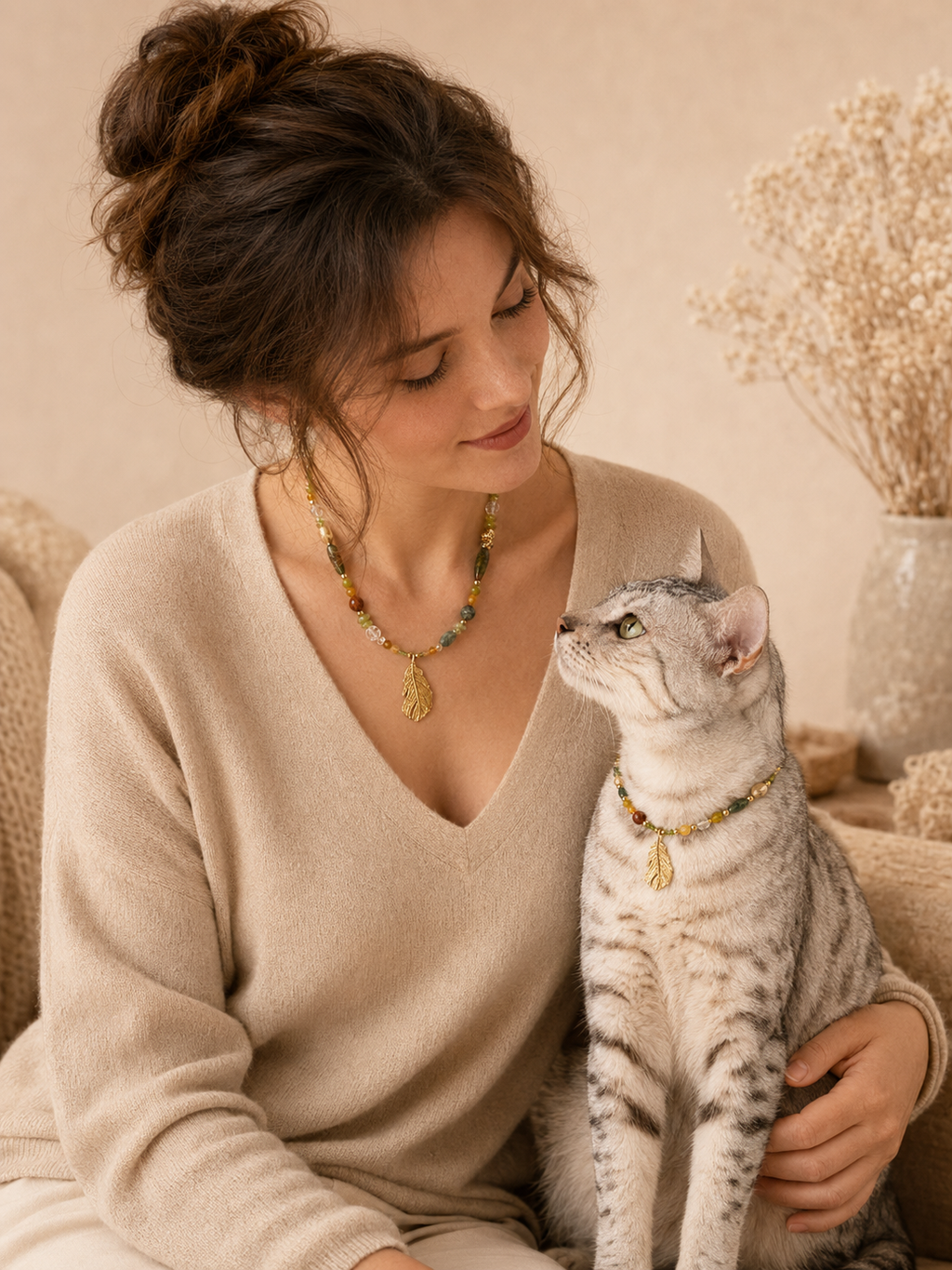 August Peridot Matching Pet & Owner Necklace