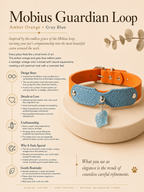 Aquamarine Möbius Loop Leather Pet Collar