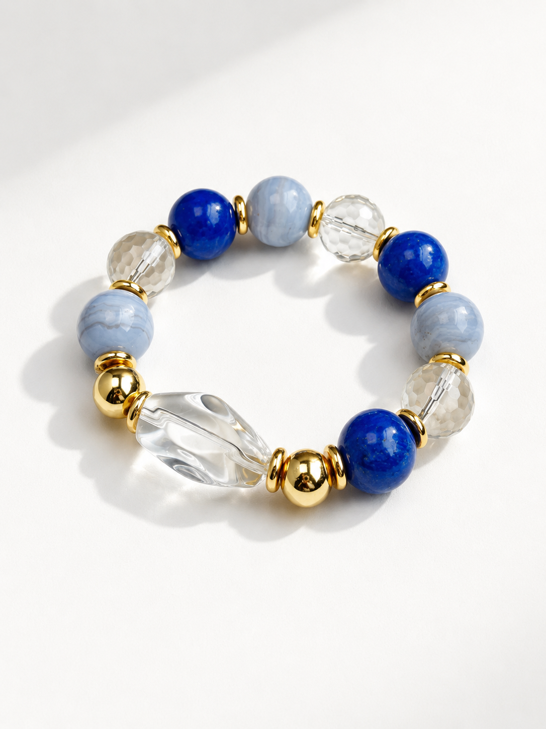 Lapis Lazuli Matching Pet Collar & Owner Bracelet Set