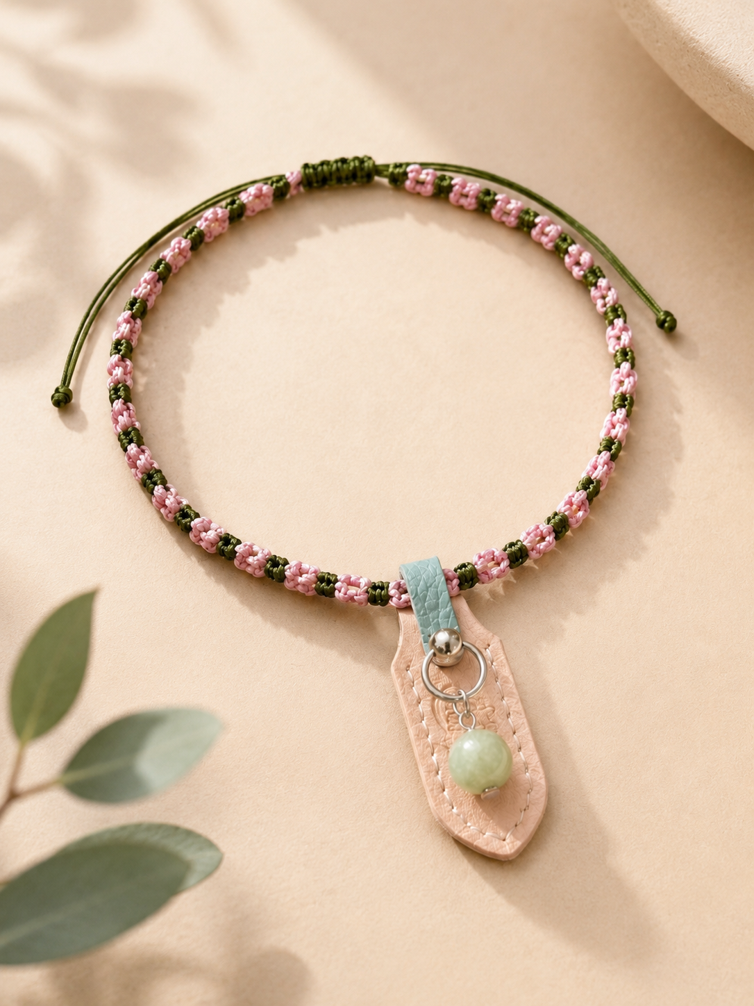 Emerald Handwoven Pet Necklace