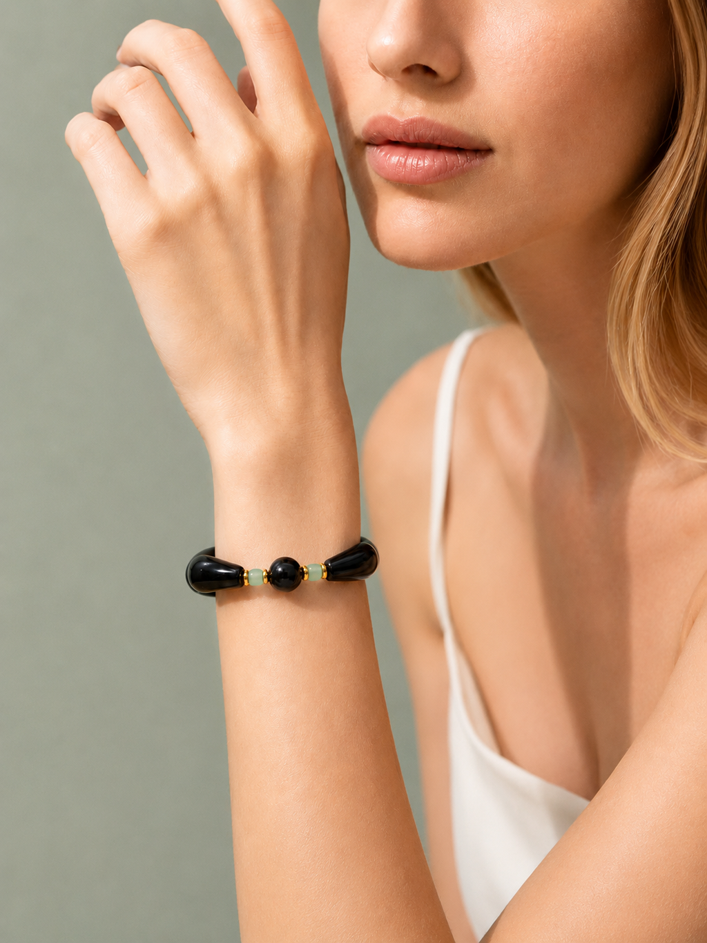 Ergonomic Smile Curved Natural Crystal Bracelet for Chakra Energy