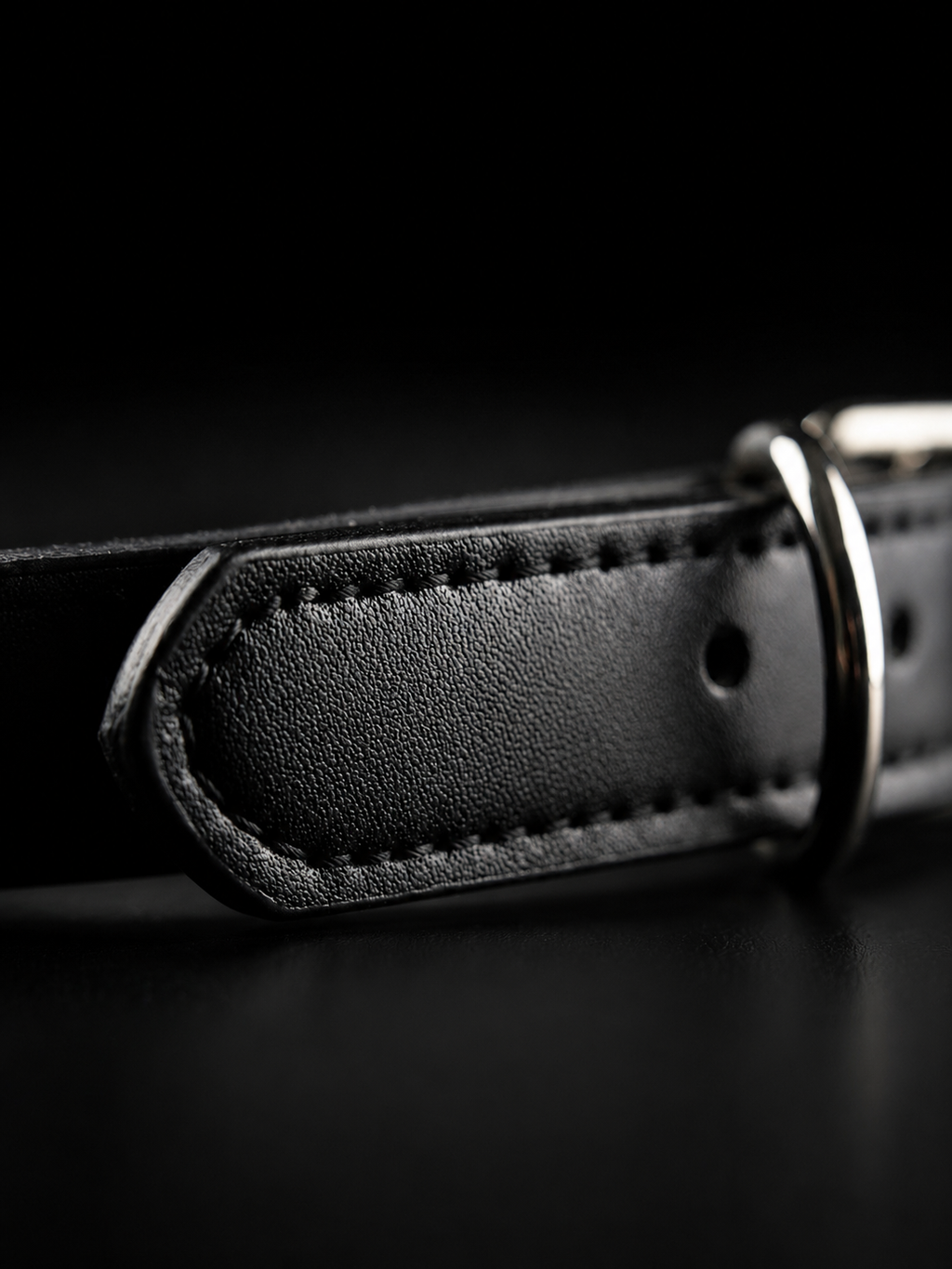 Tiger’s Eye Chakra Black Leather Pet Collar