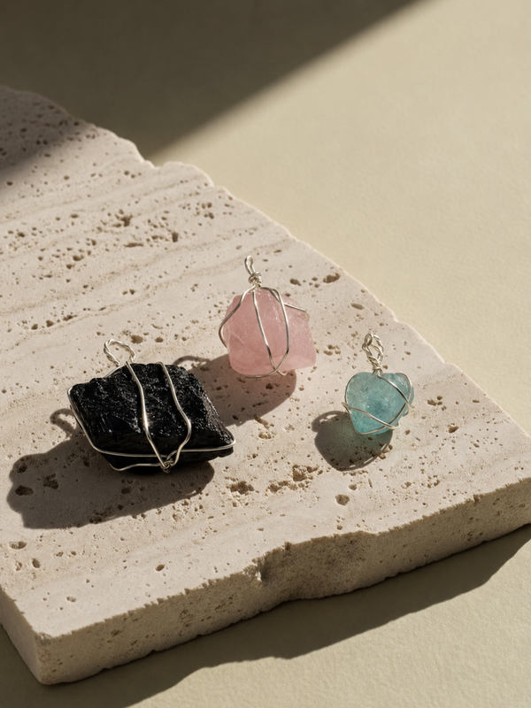 Wire-Wrapped Raw Crystal Pet Charm