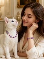 Amethyst Matching Pet Collar & Owner Bracelet Set